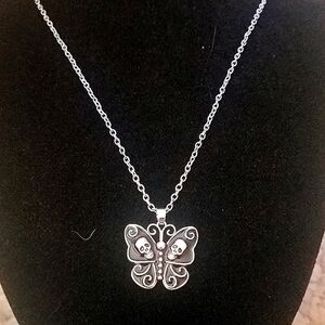💖Emery Rose Skull and Butterfly Charm Necklace